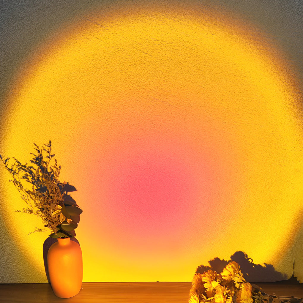 Portable Sunset Projection LED Under Cabinet Light Battery Operated Touch Switch Lamp