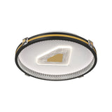 Geometric Circular LED Flush Mount Ceiling Light with Crystal Accents and 3 Step Dimming