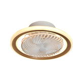 Modern Flush Mount Bladeless Ceiling Fan with Dimmable LED Light and Silent Motor
