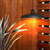 Modern Black Outdoor Pendant Light Waterproof Metal Saucer LED Hanging Lamp for Garden and Patio