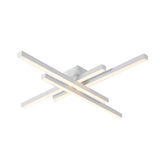 Modern Black Geometric LED Flush Mount Ceiling Light 4 Light Linear Parallax Design Fixture