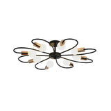 Modern Flower Shaped Iron Ceiling Light Nordic Style Flush Mount Fixture for Bedroom