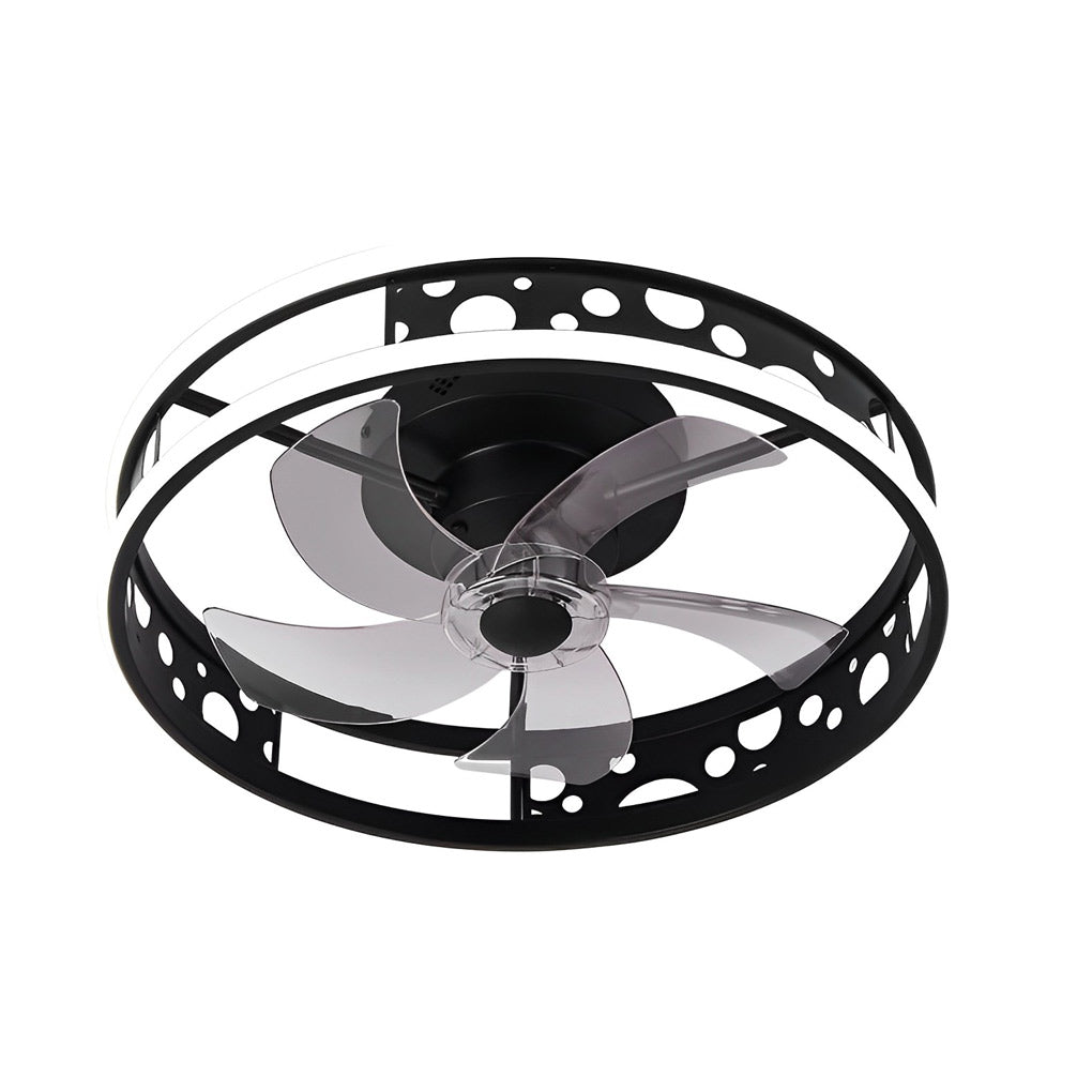 Modern Low Profile Bladeless Ceiling Fan with 3 Color Dimmable LED Light and Remote Control
