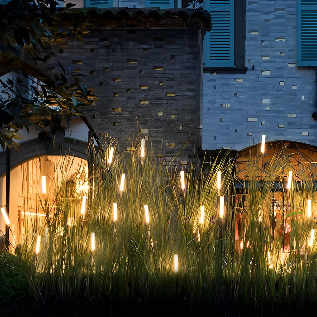 10 Piece Outdoor Waterproof Frosted Acrylic Reed Stick Lawn Lights for Garden Pathway Landscape Decoration