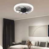 Modern 12.2 Inch Low Profile LED Ceiling Fan with 7 Blades and Remote Control