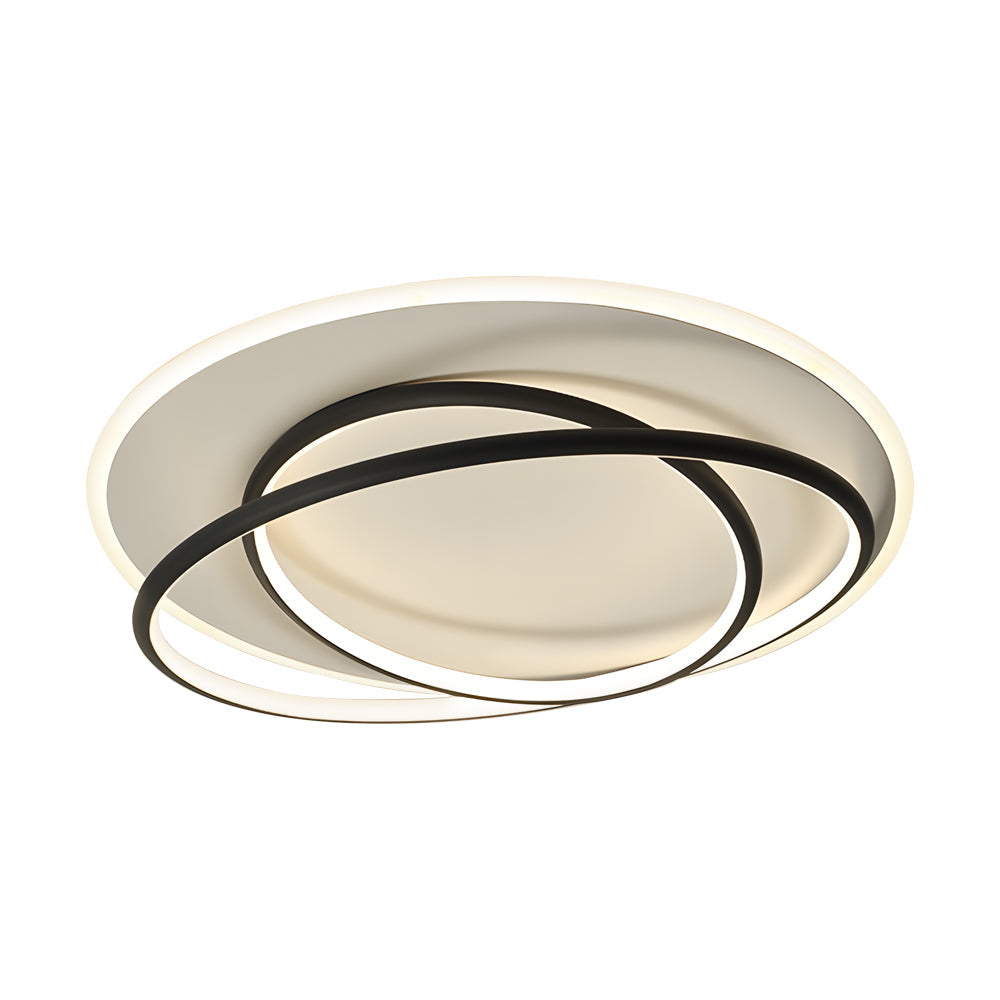 Modern Circular Ring LED Ceiling Light Nordic Style Flush Mount with 3 Step Color Dimming