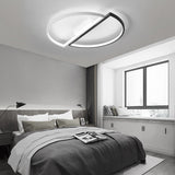 Modern Semi Circle LED Flush Mount Ceiling Light Dimmable Geometric Lighting for Bedrooms and Living Rooms