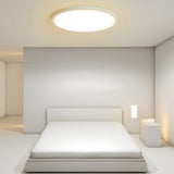 Modern 16 Inch LED Geometric Circle Flush Mount Ceiling Light in Black and White Finish