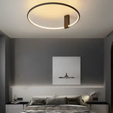 Modern Black Round Adjustable LED Ceiling Light with 3 Step Color Dimming for Bedroom