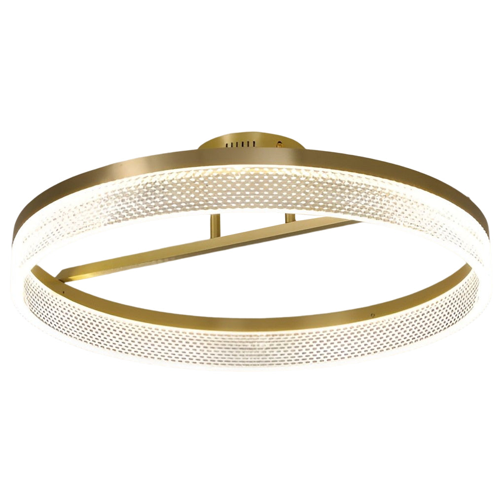 60W Modern Gold Round LED Ceiling Light Minimalist Flush Mount Lighting Fixture