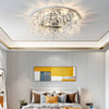 Modern Round K9 Crystal Flush Mount Ceiling Light with 3 Step Dimming and Elegant Chrome Finish