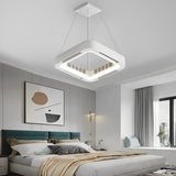 Low Profile Bladeless Ceiling Fan with Dimmable LED Light and Quiet Inverter Motor