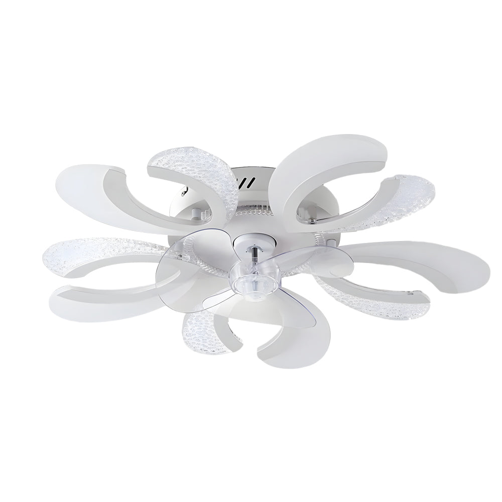 Modern Flower Smart Ceiling Fan with Dimmable LED Light and 6 Speed Silent Remote Control
