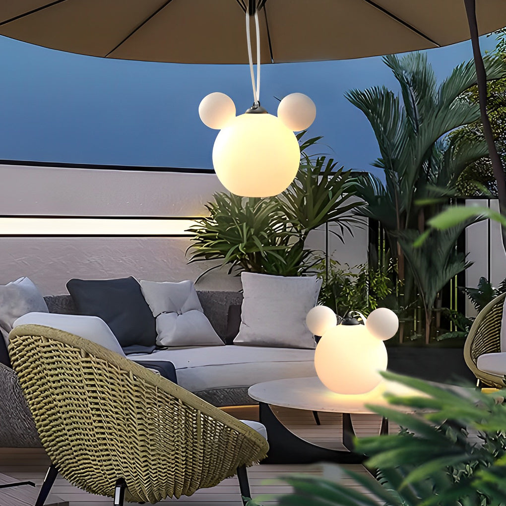 Portable 3D Animal Shape Outdoor Hanging Lantern Waterproof USB Rechargeable LED Garden Light