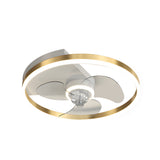 Modern Round Flush Mount Ceiling Fan with Silent LED Light and Three Step Dimming Design