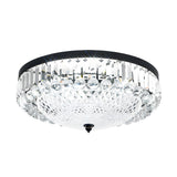 Modern Round Crystal LED Ceiling Light Luxury American Style Flush Mount Lamp with Dimming