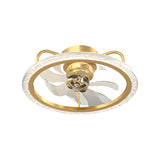 Modern 360 Degree Rotating Flush Mount Ceiling Fan with Light and 3 Step Dimming LED