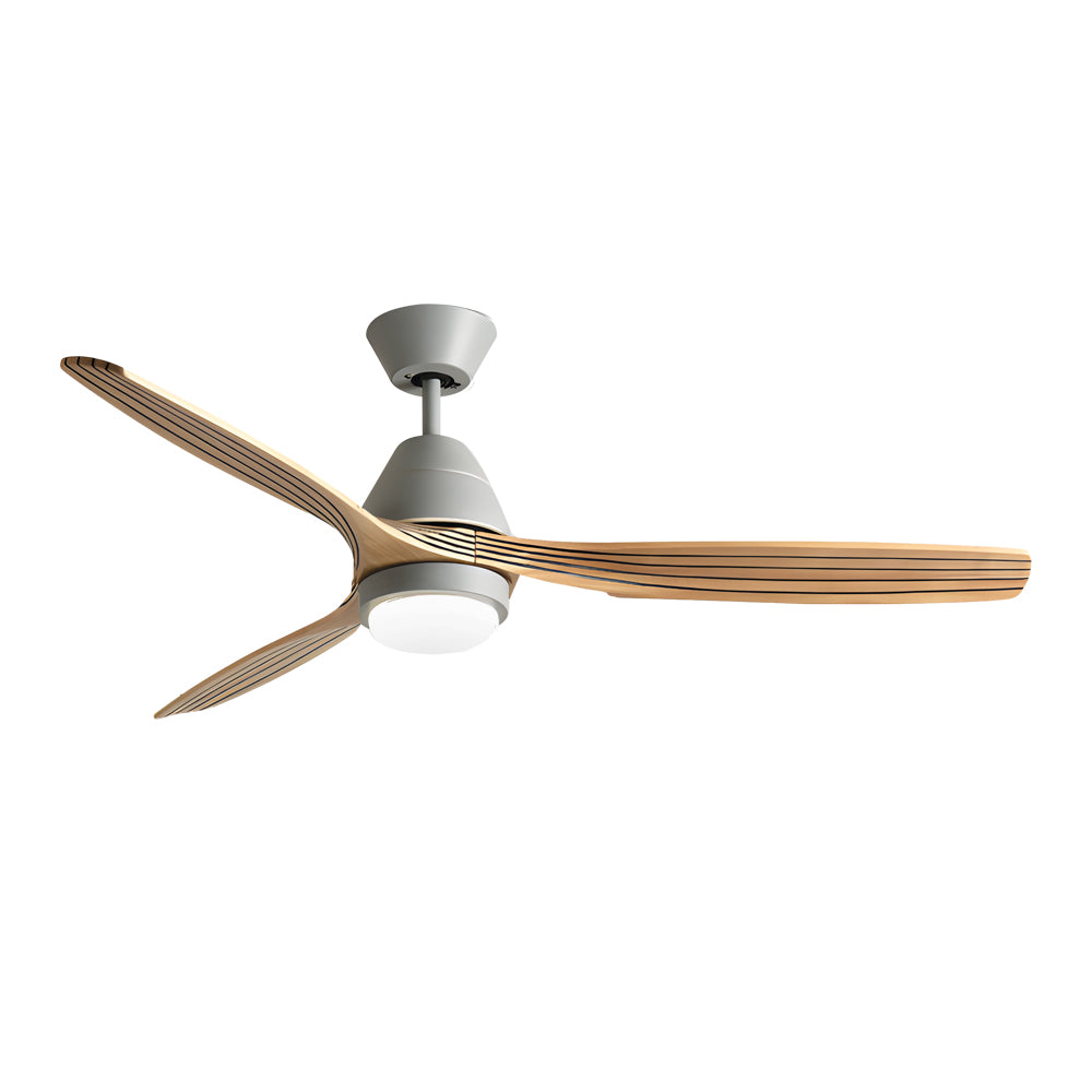 52 Inch Nordic Modern Ceiling Fan with Light and Remote Control 3 Wood Blades 6 Speed DC Motor