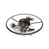 Modern Ginkgo Leaves Decor Flush Mount Ceiling Fan with 3 Color Dimming Light