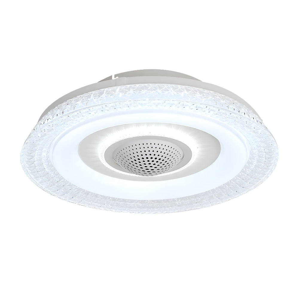 Modern 20 Inch Bladeless Smart Ceiling Fan with Dimmable LED Light and Remote Control