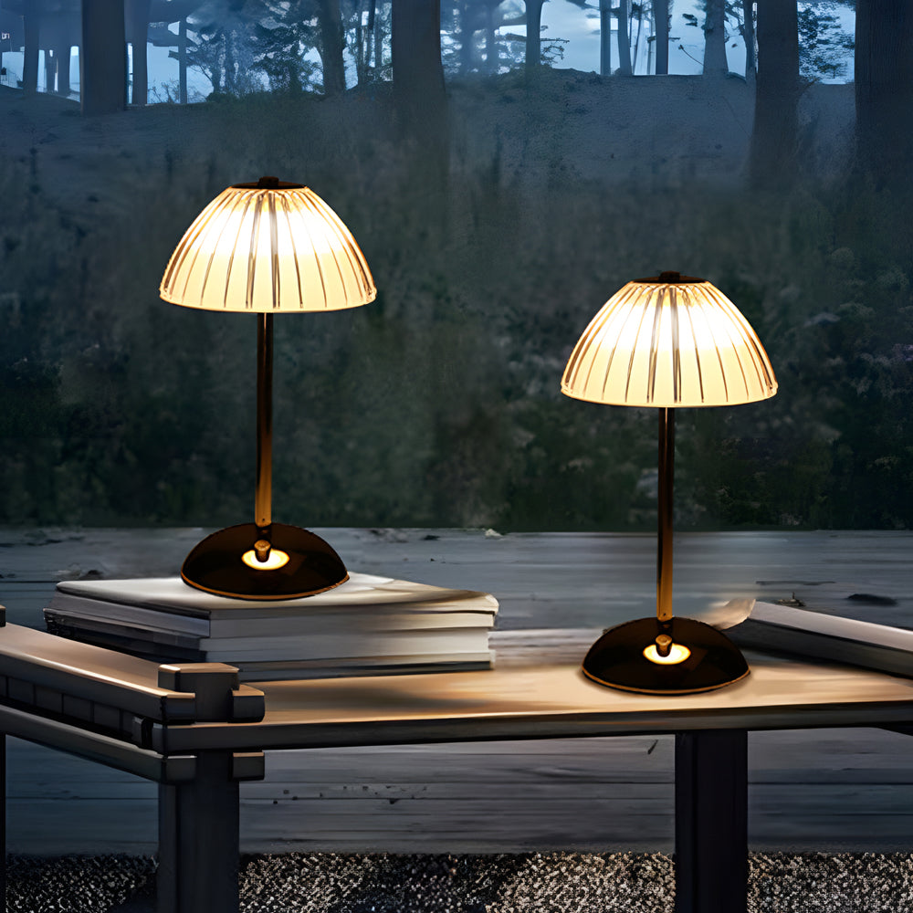 Modern Nordic Brushed Brass Rechargeable Table Lamp with Touch Sensor Dimmable LED