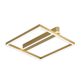 Nordic Square Double Frame LED Flush Mount Ceiling Lamp Aluminum Metal Lighting Fixture