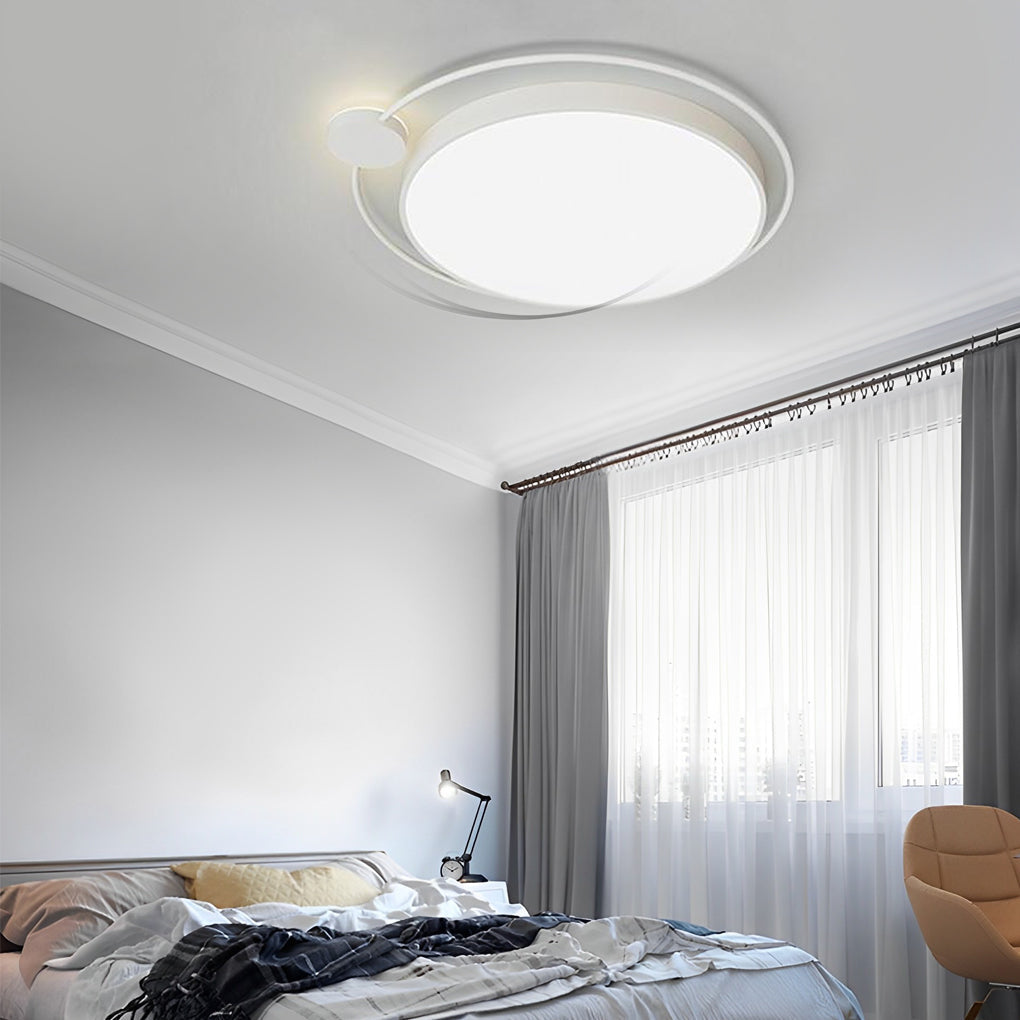 Modern Circular LED Flush Mount Ceiling Light Dimmable Nordic Geometric Fixture for Living Room