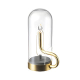 Nordic Glass Dome LED Candle Lamp Portable Rechargeable Table Light with Touch Control