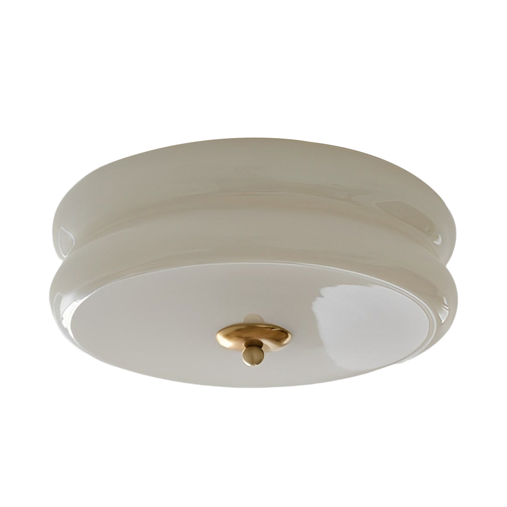 Modern Nordic Round Glass Drum LED Ceiling Light Fixture with Three Step Dimming Control
