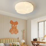 Modern Cloud Pattern Round LED Ceiling Light Milky White Flush Mount for Bedroom