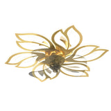 Modern Flower Flush Mount LED Ceiling Fan Smart Dimmable Low Profile Lighting for Bedroom