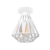Modern Industrial Metal Cage LED Flush Mount Ceiling Light for Hallway and Entryway