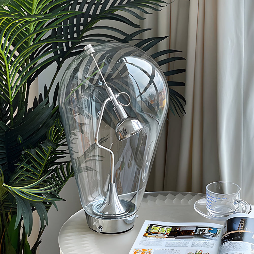 Modern Touch Dimmable Glass Bulb Desk Lamp with Industrial Magnetic Control for Office and Home Decor
