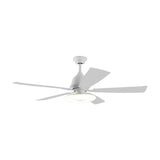 Nordic 52 Inch 5 Blade Dimmable LED Ceiling Fan with Remote Quiet Wood Grain Flush Mount Fan