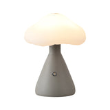 Modern Brushed Metal Mushroom LED Table Lamp with Touch Dimming for Bedroom