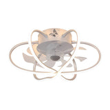 Modern Flower Cage Bladeless Ceiling Fan with Dimmable LED Light and Remote Control Fixture