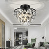 Modern Round Crystal Flush Mount Ceiling Light in Matte Black for Bedrooms and Corridors