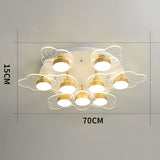 Modern Gold Flower Petal LED Ceiling Light Nordic Flush Mount Fixture for Bedroom and Living Room