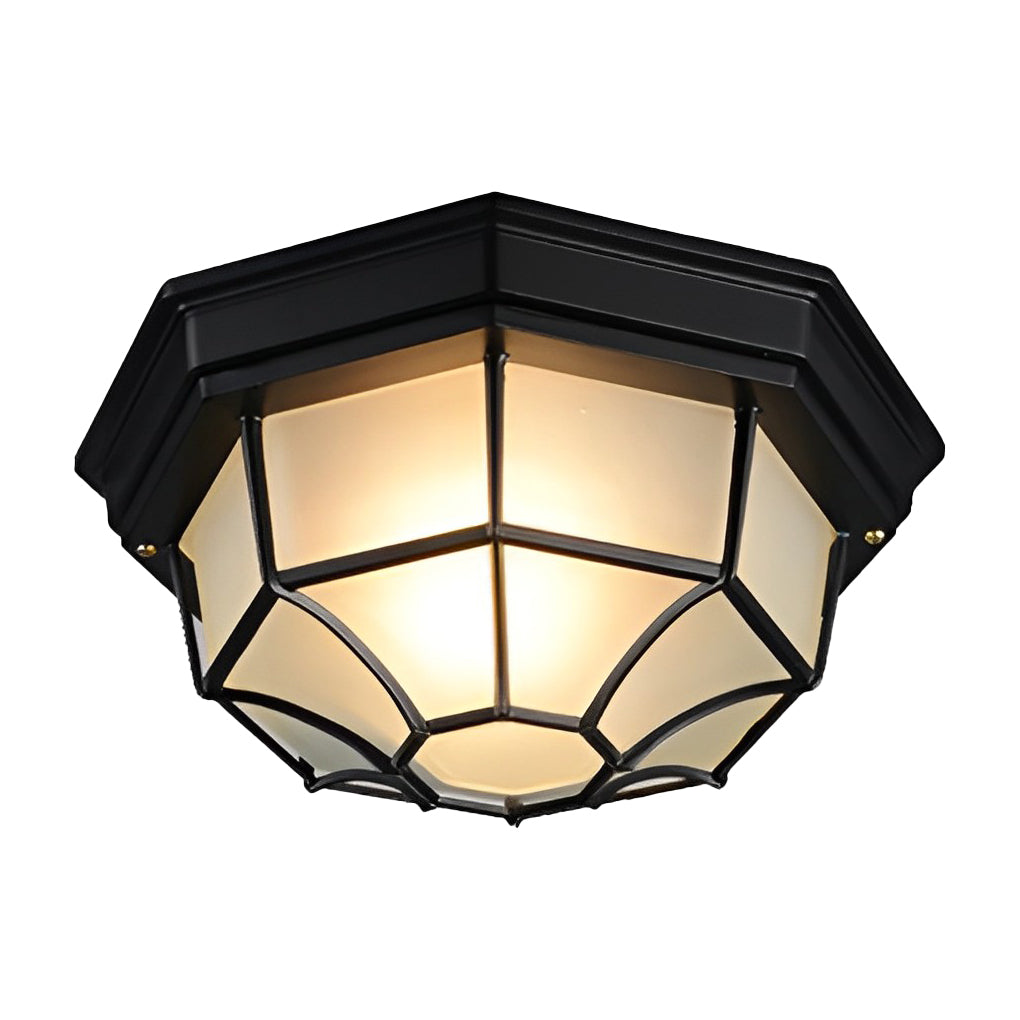 European Style Outdoor LED Flush Mount Ceiling Light Waterproof Aluminum Porch Lamp