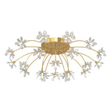 Modern Gold Crystal Dandelion Ceiling Light Fixture with Three Step Dimming Flower Design