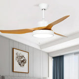 52 Inch Rustic Modern 3 Blade Ceiling Fan with Dimmable LED Light and Remote for Living Room