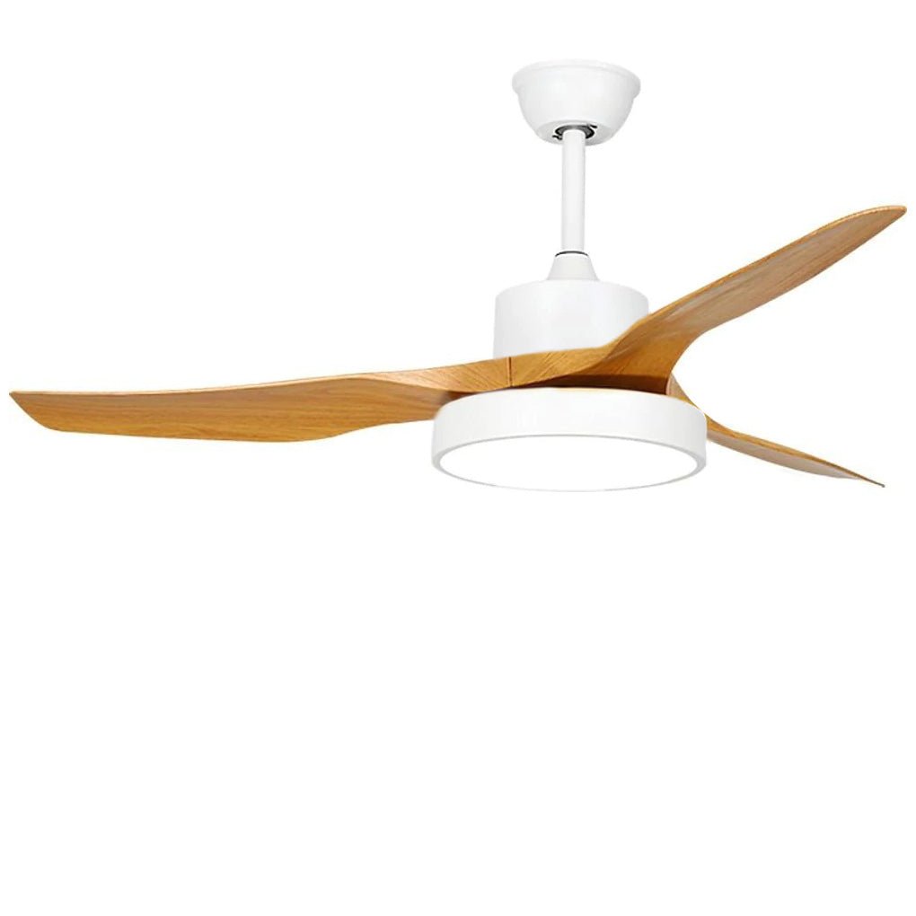 52 Inch Rustic Modern 3 Blade Ceiling Fan with Dimmable LED Light and Remote for Living Room