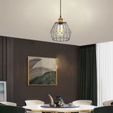 3 Light Adjustable Iron Cage Pendant Light Retro Industrial Chandelier for Kitchen Island