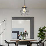 3 Light Adjustable Iron Cage Pendant Light Retro Industrial Chandelier for Kitchen Island
