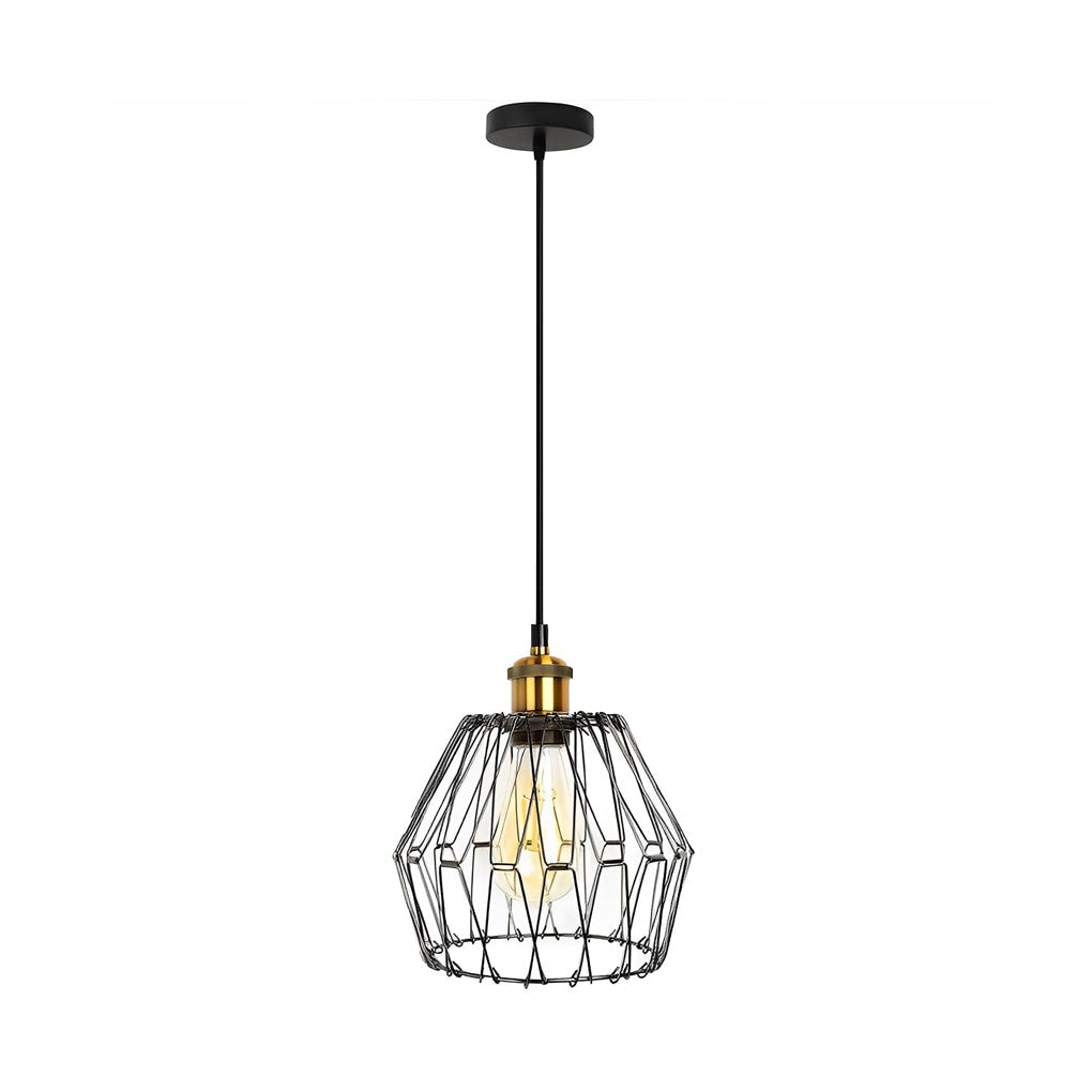 3 Light Adjustable Iron Cage Pendant Light Retro Industrial Chandelier for Kitchen Island
