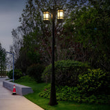 3 Light Modern Black Outdoor Post Light Waterproof Exterior Pole Lamp for Garden and Pathway