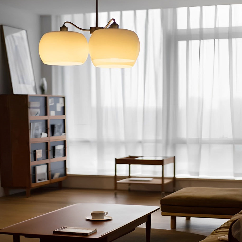 3 Light White Glass Pendant Chandelier Vintage Industrial Hanging Ceiling Light