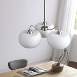 3 Light White Glass Pendant Chandelier Vintage Industrial Hanging Ceiling Light