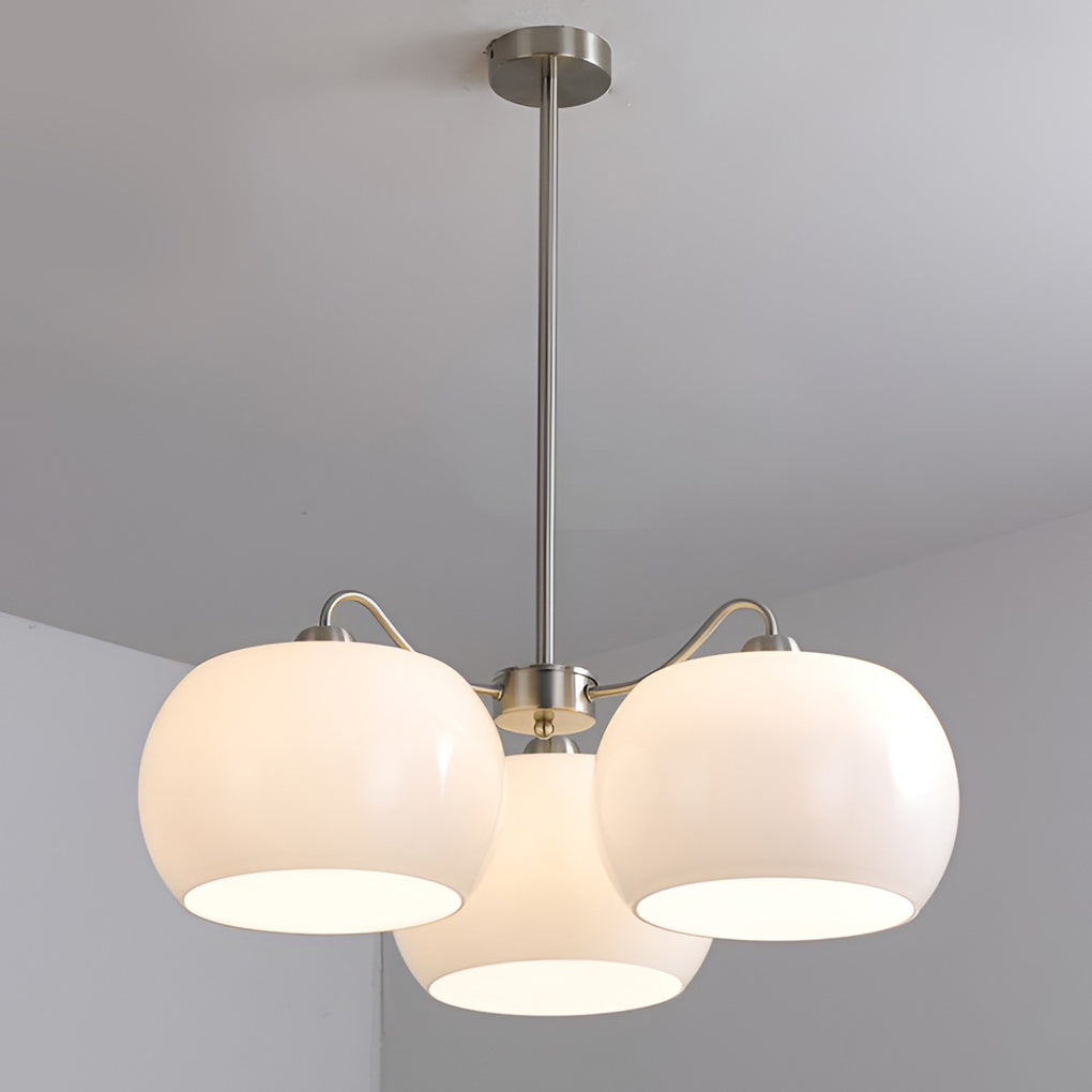 3 Light White Glass Pendant Chandelier Vintage Industrial Hanging Ceiling Light