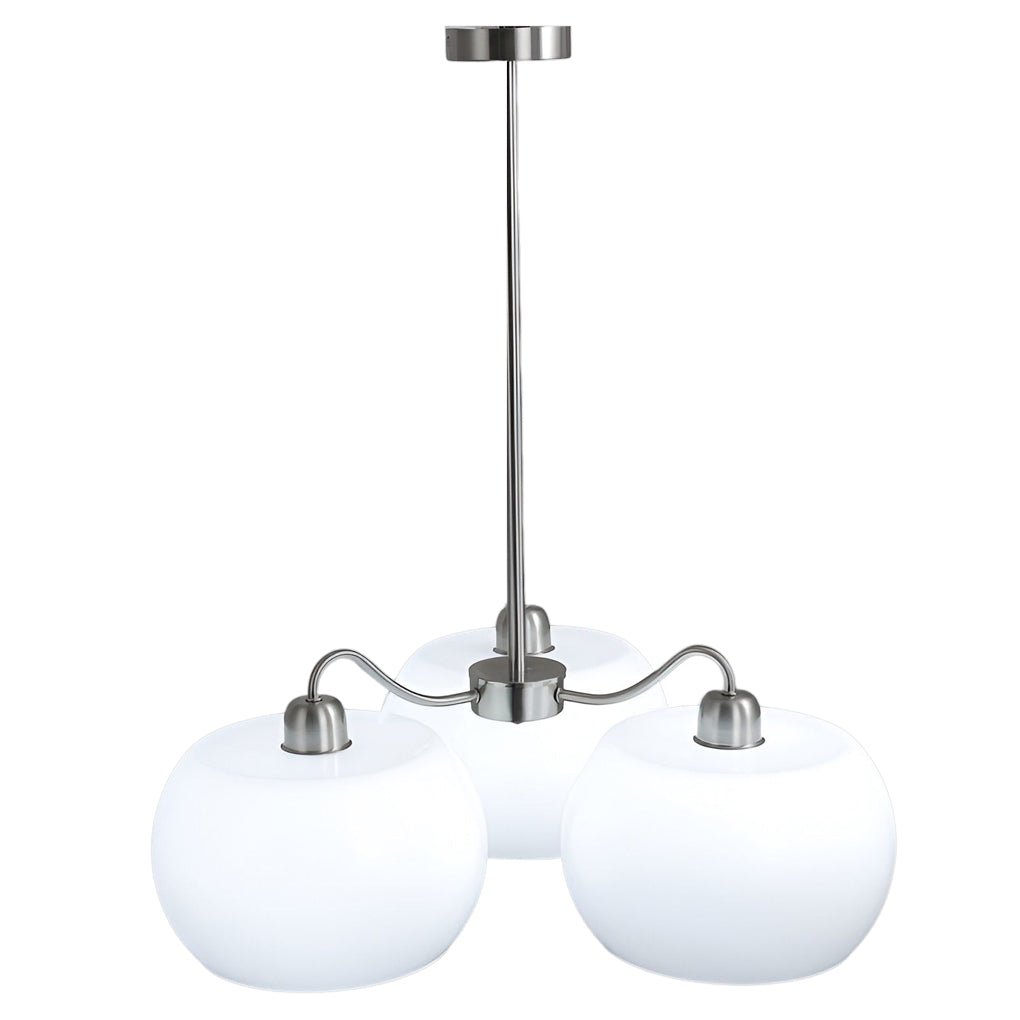 3 Light White Glass Pendant Chandelier Vintage Industrial Hanging Ceiling Light